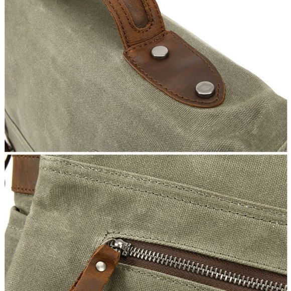Waxed Canvas Vintage Messenger bag - Picture 8 of 9